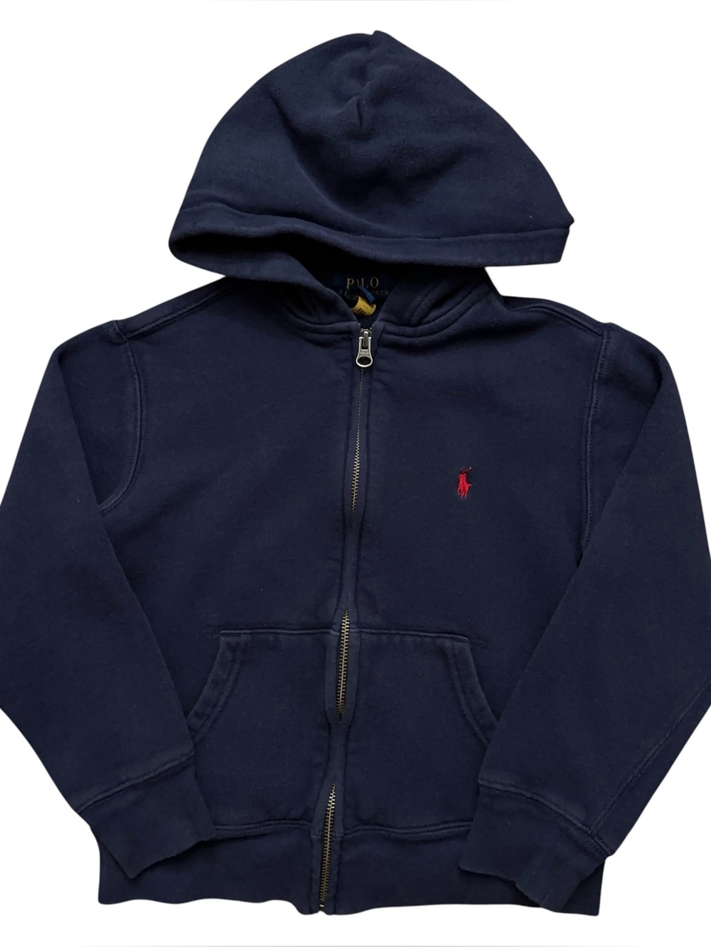 Polo Ralph Lauren Sweatshirt Boys Size 8 Full-Zip Hoodie Fleece Jacket Navy Blue